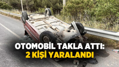 Manisa’nın Kula ilçesinde kontrolden çıkan otomobilin takla attığı kazada 2