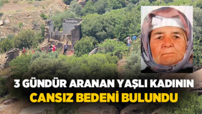Muğla'nın Yatağan ilçesinde 3 gün önce kaybolan 84 yaşındaki Gülayşe