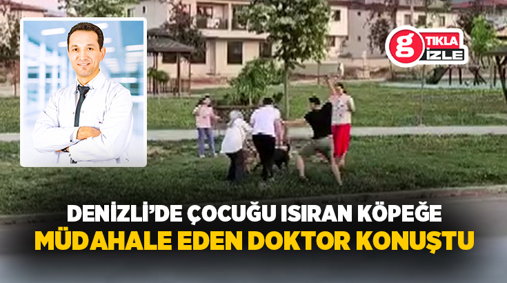  Denizli'de parkta sahipleri tarafından dolaştırılan ve kendisinden daha küçük bir