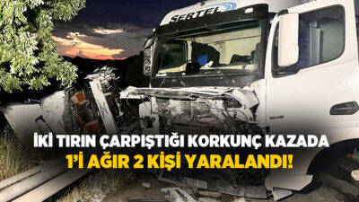 Manisa’nın Kula ilçesinde kontrol çıkarak karşı şeride geçen tırın başka