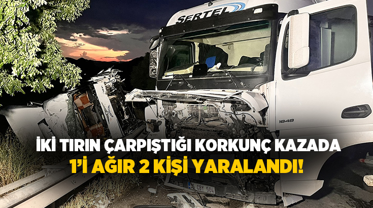 Manisa’nın Kula ilçesinde kontrol çıkarak karşı şeride geçen tırın başka