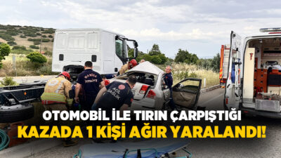  Manisa'nın Kula ilçesinde otomobil ile tırın çarpışması sonucu meydana gelen