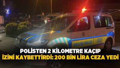 Bolu’da polis ekiplerinin ‘dur’ ihtarına uymayarak 2 kilometre kaçan sürücü