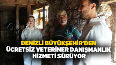 Denizli Büyükşehir Belediyesi, büyükbaş hayvan yetiştiricilerine yönelik başlattığı ücretsiz veteriner