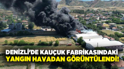 Denizli’nin Pamukkale ilçesinde faaliyet gösteren bir kauçuk fabrikasında çıkan yangına