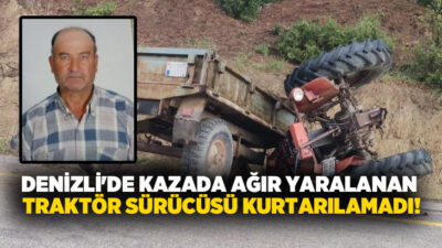 Denizli’nin Buldan ilçesinde sağanak yağış nedeniyle kayganlaşan yolda kontrolden çıkan