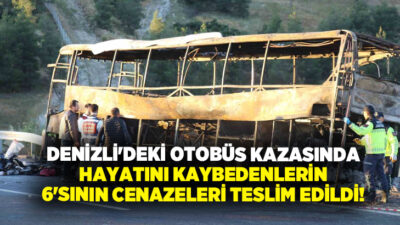 Denizli’de, Pamukkale Turizm’e ait yolcu otobüsünün bariyerlere çarparak yanması sonucu