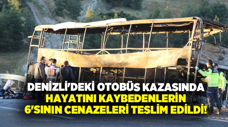 Denizli’de, Pamukkale Turizm’e ait yolcu otobüsünün bariyerlere çarparak yanması sonucu