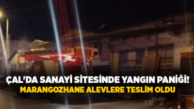Denizli'nin Çal ilçesinde bulunan sanayi sitesindeki bir marangozhanede çıkan yangın,