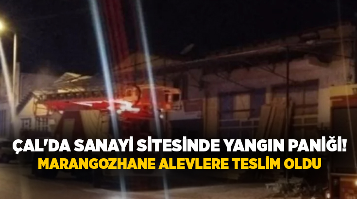 Denizli'nin Çal ilçesinde bulunan sanayi sitesindeki bir marangozhanede çıkan yangın,