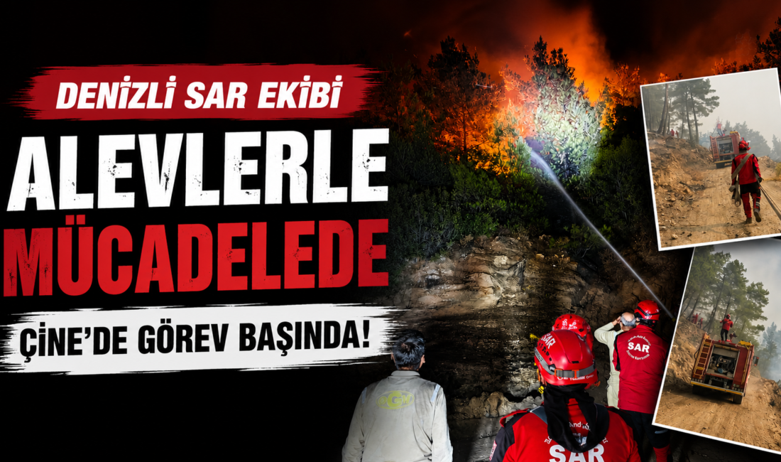 Aydın'ın Çine ilçesinde çıkan orman yangınının ardından Denizli SAR Arama