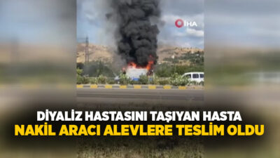 Araçta bulunan 71 yaşındaki diyaliz hastası son anda tahliye edilirken,