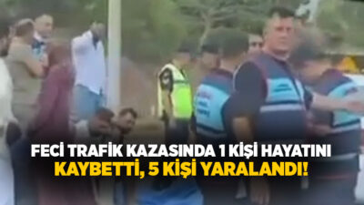 İzmir’in Menderes ilçesinde iki otomobilin çarpışması sonucu meydana gelen feci