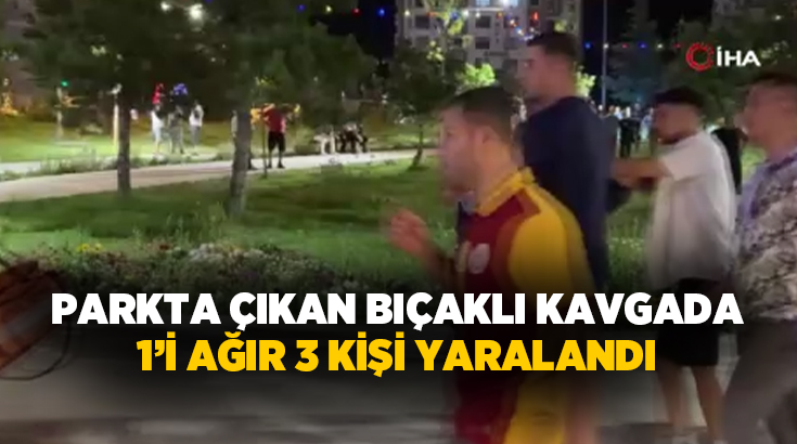 Kayseri’nin Talas ilçesindeki bir parkta çıkan bıçaklı kavgada, 1’i ağır