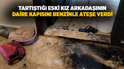 Dairede küçük çocukların da bulunduğu yangını vatandaşlar söndürürken, polis ekipleri