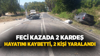 Manisa'nın Demirci ilçesinde kontrolden çıkan otomobilin karşı şeride geçerek başka