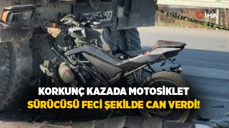 Sivas’ta meydana gelen kazada kamyona çarpan motosiklet sürücüsü hayatını kaybetti.