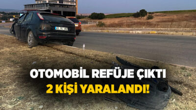  Uşak'ta sürücüsünün direksiyon hakimiyetini kaybettiği otomobilin refüje çıktığı kazada 2