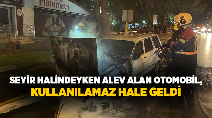  Aydın'ın Efeler ilçesinde seyir halindeyken motor bölümünden bir anda alevlerin