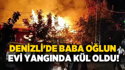 Denizli’nin Acıpayam ilçesine bağlı Aliveren Mahallesi’nde gece yarısı çıkan yangında