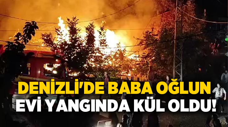 Denizli’nin Acıpayam ilçesine bağlı Aliveren Mahallesi’nde gece yarısı çıkan yangında