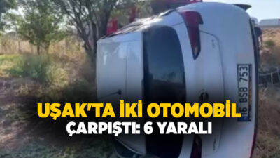  Uşak'ın Banaz ilçesinde iki otomobilin çarpışması sonucu meydana gelen kazada