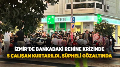  İzmir'in Karabağlar ilçesinde bir banka şubesine girerek güvenlik görevlisinin silahıyla