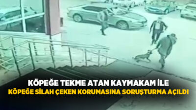 Erzurum’un Palandöken ilçesi Kaymakamı Yunus Kızılgüneş ve korumasının "bir köpeğe
