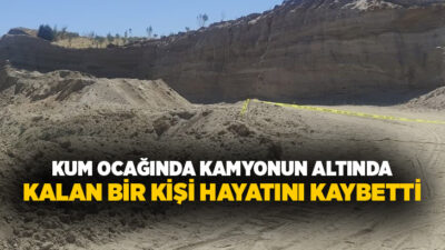 Manisa'nın Turgutlu ilçesinde kum ocağında meydana gelen olayda, kamyonun altında