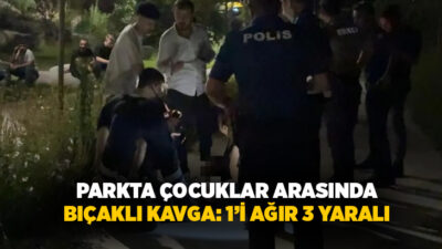 Kayseri’nin Melikgazi ilçesinde bir parkta çıkan bıçaklı kavgada 1’i ağır