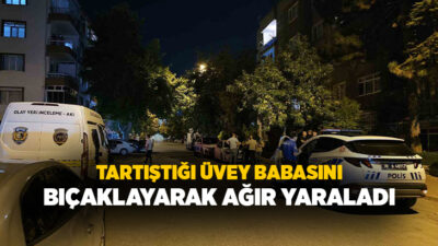 Kayseri’nin Melikgazi ilçesinde bir kişi, tartıştığı üvey babasını bıçaklayarak ağır