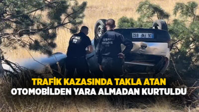 Kütahya’nın Tavşanlı ilçesinde otomobilin yoldan çıkarak yaklaşık 70 metre sürüklenip