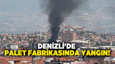 Denizli’nin Merkezefendi ilçesinde faaliyet gösteren bir palet fabrikasında çıkan yangına