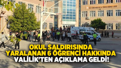 Manisa Valiliği, Manisa'da okul saldırısında yaralanan 6 öğrencinin bugün taburcu