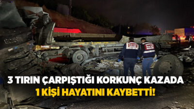 Elazığ’da 3 tırın çarpışması sonucu ortalık adeta savaş alanına dönerken