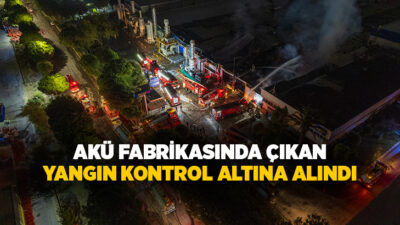 Manisa Organize Sanayi Bölgesinde faaliyet gösteren İnci Akü fabrikasında çıkan
