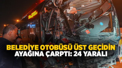 Ankara’nın Etimesgut ilçesinde kontrolden çıkan EGO otobüsünün yaya üst geçidinin