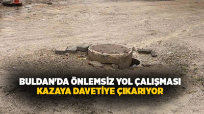 Denizli'nin Buldan ilçesinde sürdürülen yol yapım ve bakım çalışmaları sırasında