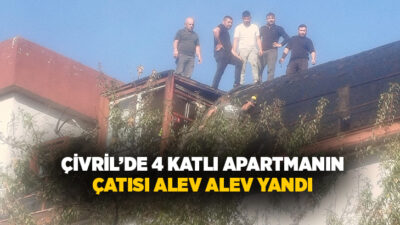 Denizli’nin Çivril ilçesinde 4 katlı apartmanın çatısında yapılan izolasyon kaplaması