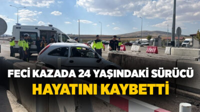 Aksaray’da Niğde-Ankara Otoyolu Ortaköy gişelerinde kontrolden çıkan otomobilin beton bariyere