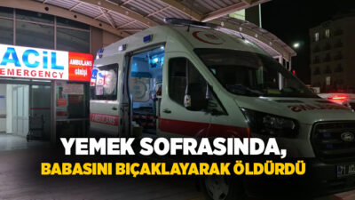 Kırıkkale'de yemek sofrasında çıktığı iddia edilen tartışmada, babasını bıçaklayarak öldürdü.