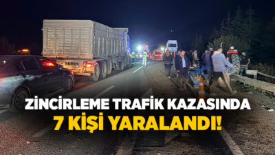 Kütahya'da traktör, minibüs ve iki otomobilin karıştığı zincirleme trafik kazasında