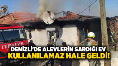 Denizli’nin Pamukkale ilçesinde müstakil bir evde çıkan yangın paniğe neden