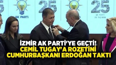 İzmir AK Parti'ye geçti. İzmir Büyükşehir Belediye Başkanı Cemil Tugay'a