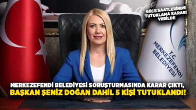 Merkezefendi Belediyesi soruşturmasında Belediye Başkanı Şeniz Doğan, eşi Mehmet Ali